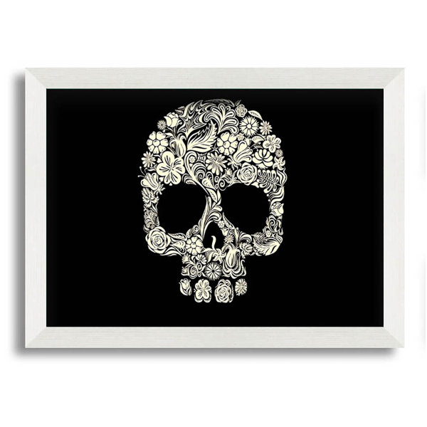Maturi Skulls Floral Framed Print Wall Art Wayfair.co.uk